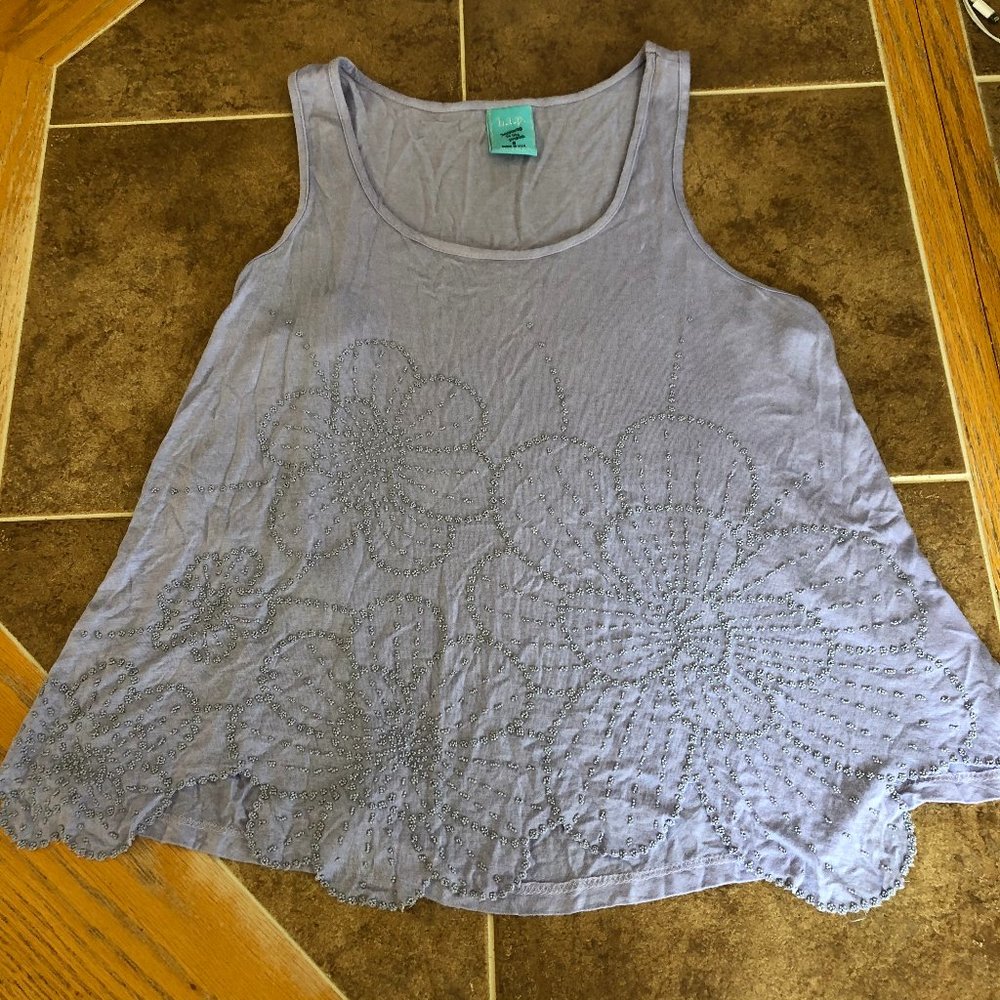 Purple Tank with Beaded Detailing